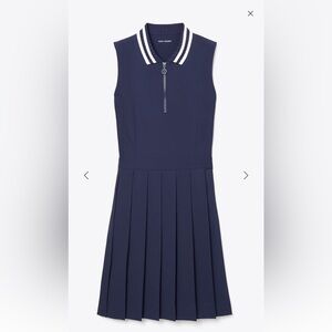 Tory Burch Sport Performance Pleated Collar Golf Dress in Tory Blue
